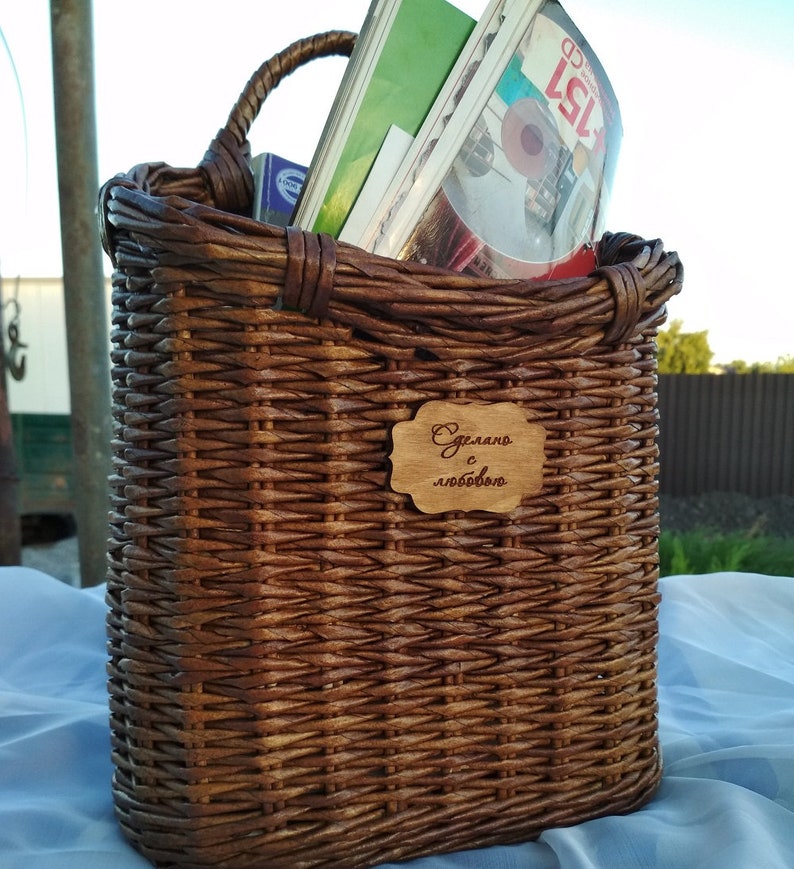 Wicker basket front hanging door basket decorative door Etsy