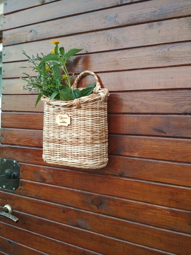 Wicker Basket. Front Door Basket. Derevensky Style. Basket for Etsy