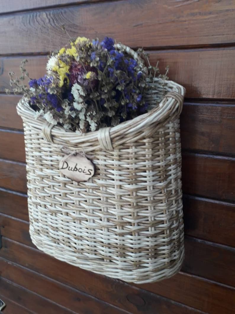 Wicker basket front hanging door basket decorative door Etsy