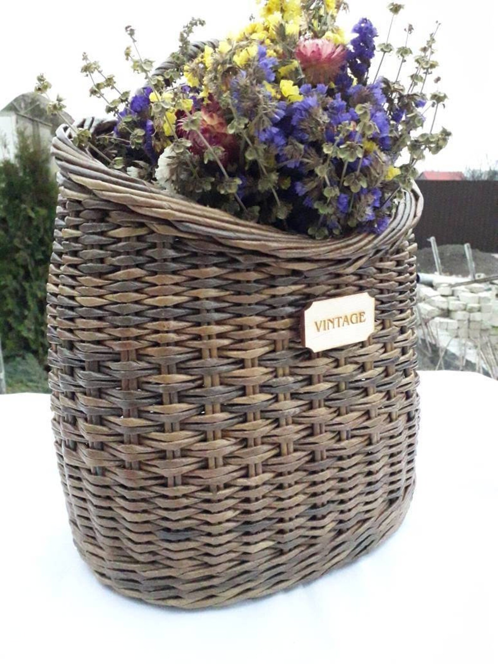 Wicker basketfront door basket decorative decor front Etsy