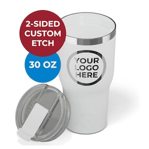 RTIC Customized 30 oz Vacuum Sealed Engraved Tumbler- Front and Back Etch- 2 Sided | Personalized | Decorative Tumbler Customized Logo