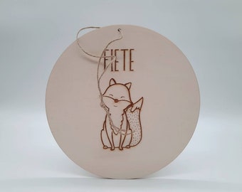 Namensschild / Türschild personalisiert kleiner Fuchs