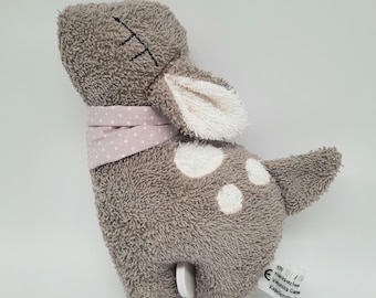 Music box fawn brown (taupe dark) with desired melody / gift for birth/baptism/baby shower