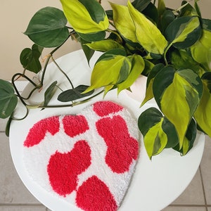 Cow Print Tufted Wall Hanging 10&quot;x10&quot;