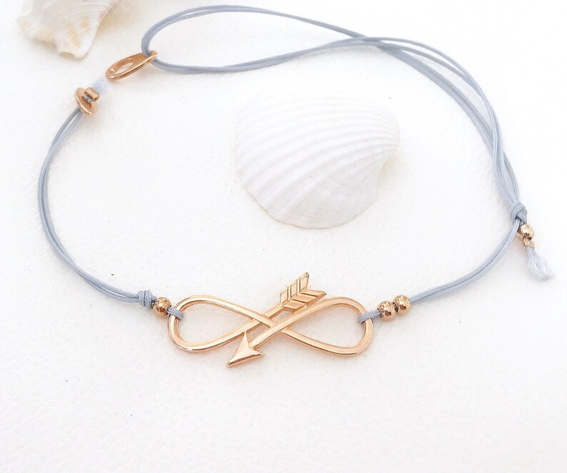 Rose Gold Infinity Anklet for Women Arrow Charm Bracelet Etsy