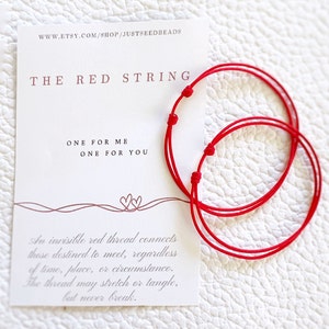 Ensemble de 2 bracelets rouges traditionnels pour couple avec cordon rouge, bracelet pour elle et lui