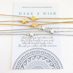 Set di bracciali Make a Wish, bracciali dell'amicizia, braccialetti dei desideri, set di 5 pezzi di braccialetti con ciondolo, set di 10 pezzi di cordino per bracciale, regalo