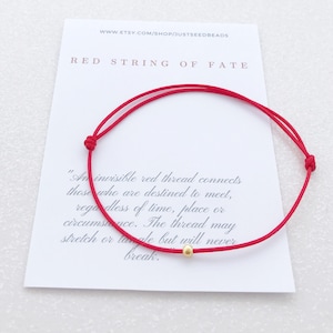 Pulsera de hilo rojo, Pulsera de protección roja, Hilo rojo de buena suerte, Hilo rojo del destino imagen 4