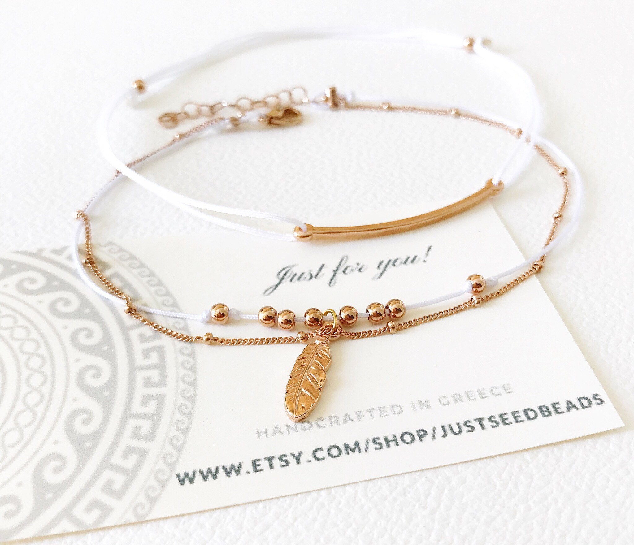 Set 2 Anklets for Women Anklet Rose Gold or Silver Charm Etsy Australia