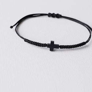 Cross Bracelet Mens Black Cord Bracelet Protection Bracelet Gift for ...