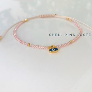 Bracelet Eye Enamel Charm, Bracelet Seed Beads, Anklet Bracelet Cord Adjustable zdjęcie 6