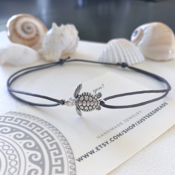 Bracelet de cheville tortue de mer, cadeau pour des amis, cordon de cheville simple avec breloque tortue en argent, bracelet de tous les jours