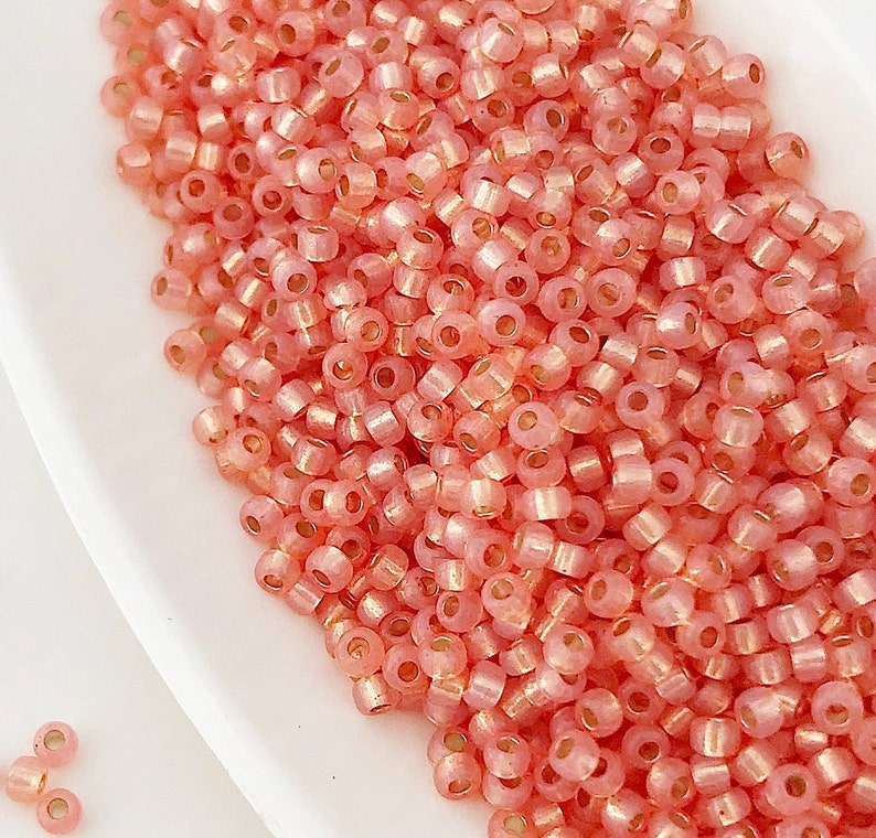 Dyed Salmon Silver Lined Alabaster Miyuki Seed Beads 11/0 Etsy