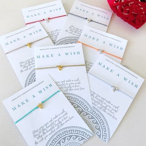 Wish Bracelet Set, Gold Charm String Bracelet Friendship Jewelry, Minimalist Style
