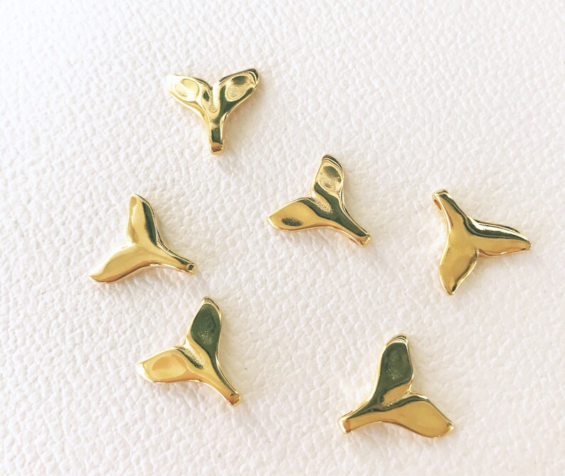 size 1,5cm Charm for anklet bracelet charm Charm Gold 24K Plated Charms Whale Tail Silver Charm for jewelry making Silver Antique
