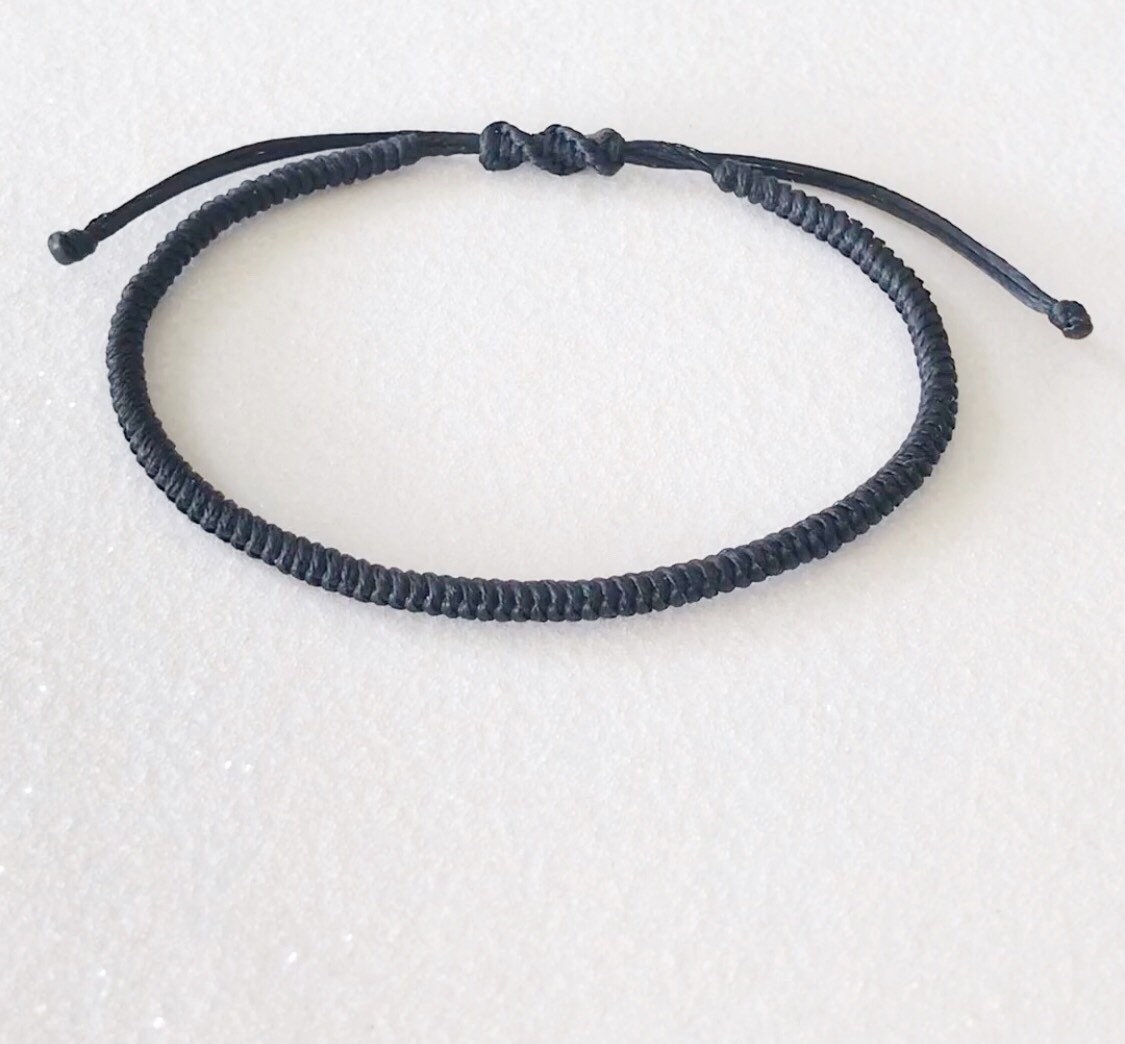 Braided Bracelet Wax Cord Simple Everyday Bracelet Unisex - Etsy
