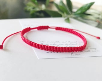 Lucky Red String Bracelet, Protection Good Luck Simple Matching Bracelets for Lover Women Men