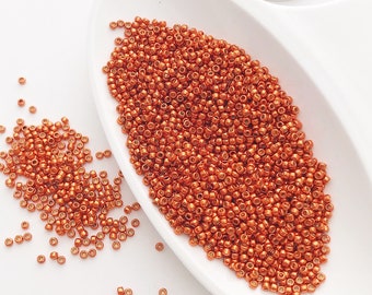 Orange 5g Toho Seeds Beads 15/0 Permanent Finish Galvanized Saffron Toho Seed Beads ( 5 grams), TR-15-PF562 size 15