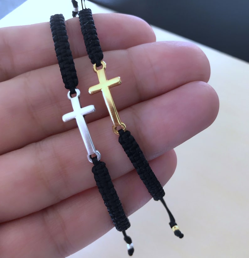 Cross Bracelet Men Bracelet Christian Braided Bracelet Gold Etsy