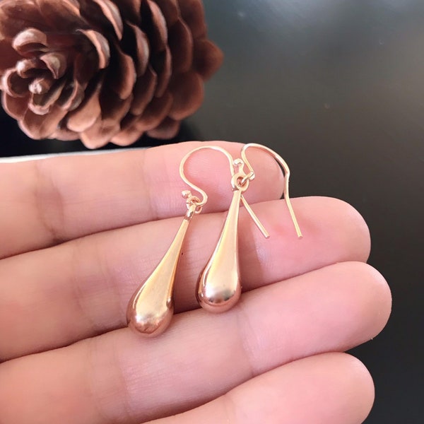 Drop Dangle Earrings Gold, Bridal Earrings, Rose Gold or Silver Drop Earrings, Bridesmaids Gift