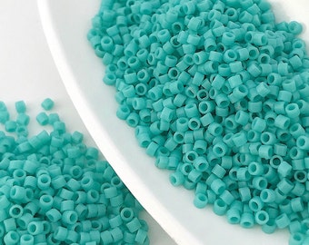 Opaque Turquoise TOHO size 15/ size 11 Treasure Seed Beads TT-11-55 Turquoise Glass Round Beads, pack 10 grams