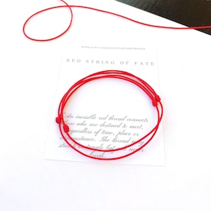 運命の赤い糸ブレスレットセット、調節可能な結び目コード、お守りジュエリー、カップルギフト