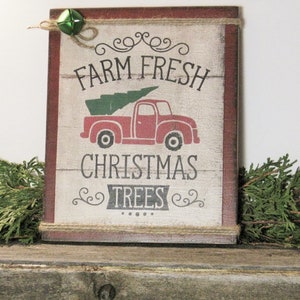 Vintage Inspired Christmas Decor |  Rustic Sign | Wood Sign | Red Truck Decor