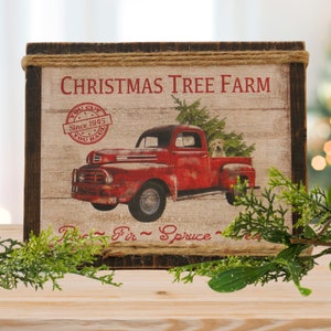 Vintage Inspired Christmas Decor |  Rustic Sign | Wood Sign | Red Truck Decor |  Heirloom Quality