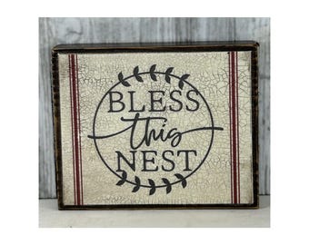 Rustic Farmhouse Tiered Tray Sign | Bless This Nest Decor