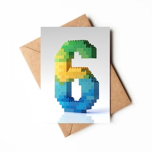 6 Jahre alte Lego Geburtstagskarte | Druckbare Karte | Karte für Sechs Jahre alte Party | Lego Thema | Einzigartige Geburtstagskarte | Lego-Geburtstag