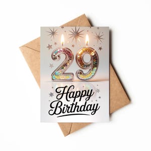 29th Birthday Card | Printable Card | Card For Twenty-Nine Year Old Girl | Unique Birthday Card Digital | Happy 29th Birthday Card Print