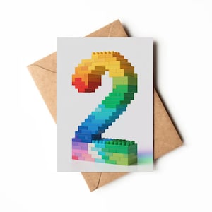 Cartão de aniversário de 2 anos de Lego | Cartão para impressão | Cartão para festa de dois anos de Lego | Tema Lego | Cartão de aniversário exclusivo | Aniversário de Lego