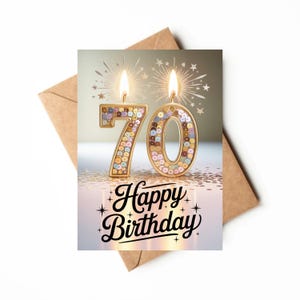 70th Birthday Card | Printable Card | Celebration Card For 70 Year Old | Unique Birthday Card | Happy 70th Birthday Card Printable