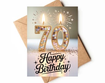 70th Birthday Card | Printable Card | Celebration Card For 70 Year Old | Unique Birthday Card | Happy 70th Birthday Card Printable