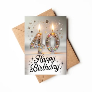 40th Birthday Card | Printable Card | Card For Fourty Year Old | Unique Birthday Card Digital | Happy 40th Birthday Card Print