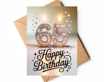 Carte D'anniversaire 65 Ans – Carte D'anniversaire De 65 Ans – Carte D' Anniversaire De 65 Ans – Carte D'anniversaire Pour Sœur, Mère, Grand-mère, Tante, épouse, Petite Amie – Carte D'anniversaire De