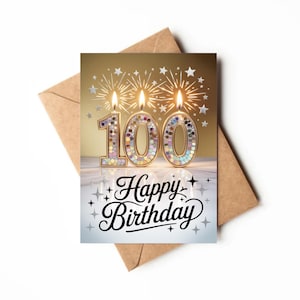 Biglietto Di Auguri 100 Anni - Eleganza Con Goffratura E Dettagli Oro - Spazio Per Regali E Voucher
