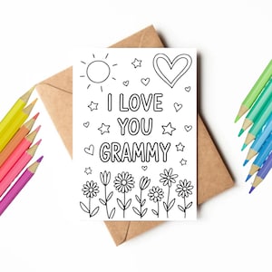 Carte à colorier imprimable pour les Grammy | Coloriez le vôtre | Cadeau de dernière minute | Cadeau DIY | Carte à téléchargement immédiat | Carte de fête des mères pour les Grammy Awards