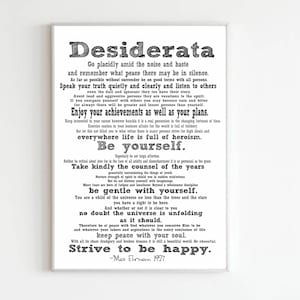 Desiderata Printable | Desiderata Poem by Max Ehrmann