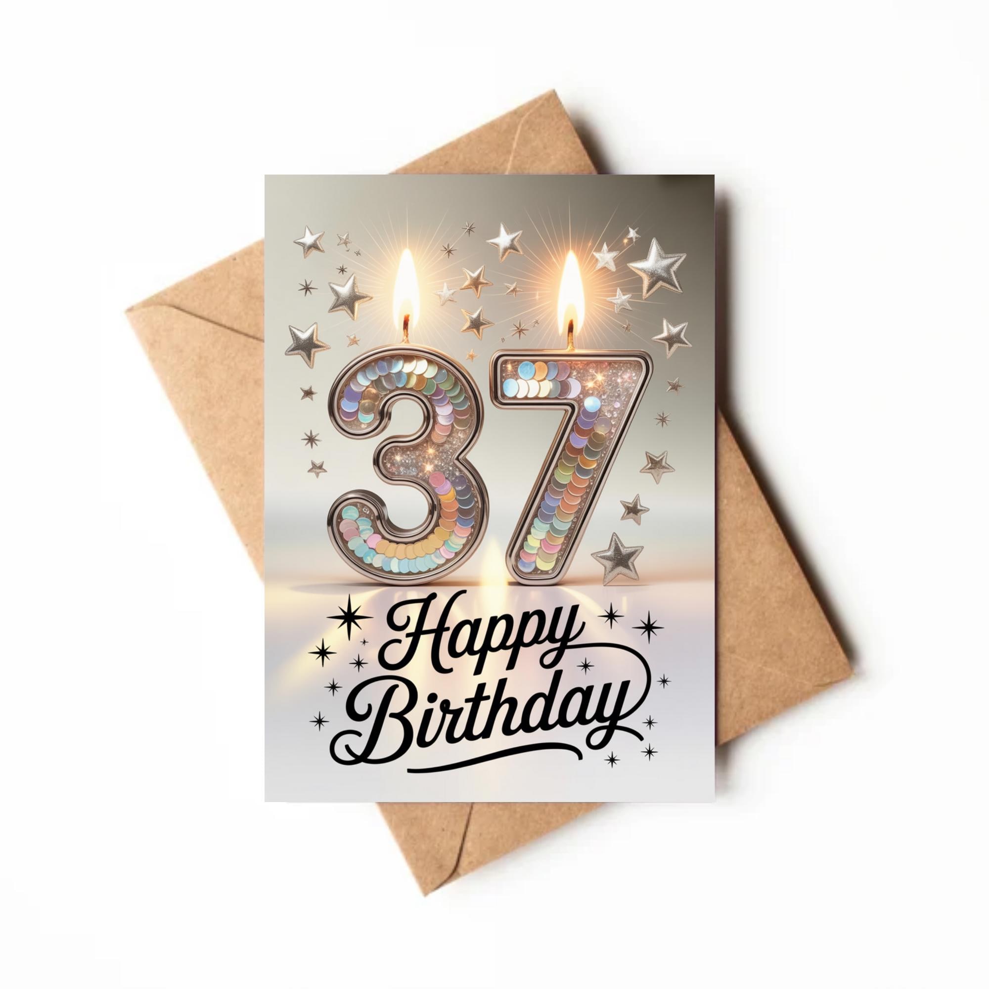 Geburtstagskarte Zum 37. – Lustiges Design „36+1“, Für Frauen & Männer, Komplett Recycelbar