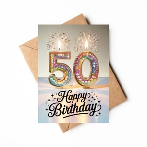 50th Birthday Card | Printable Card | Celebration Card For 50 Year Old | Unique Birthday Card | Happy 50th Birthday Card Printable