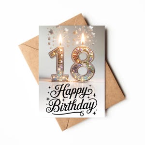 18th Birthday Card | Printable Card | Card For Eighteen Year Old Girl | Unique Birthday Card Download | Happy 18th Birthday Card Print