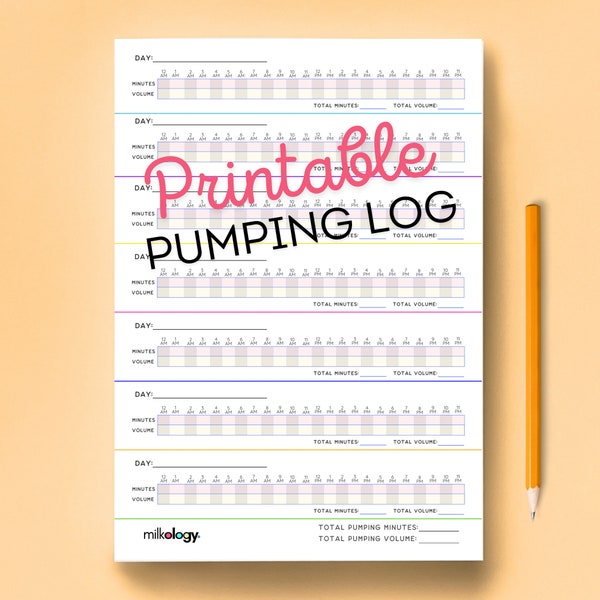 Printable Pumping Log For Breastfeeding Moms