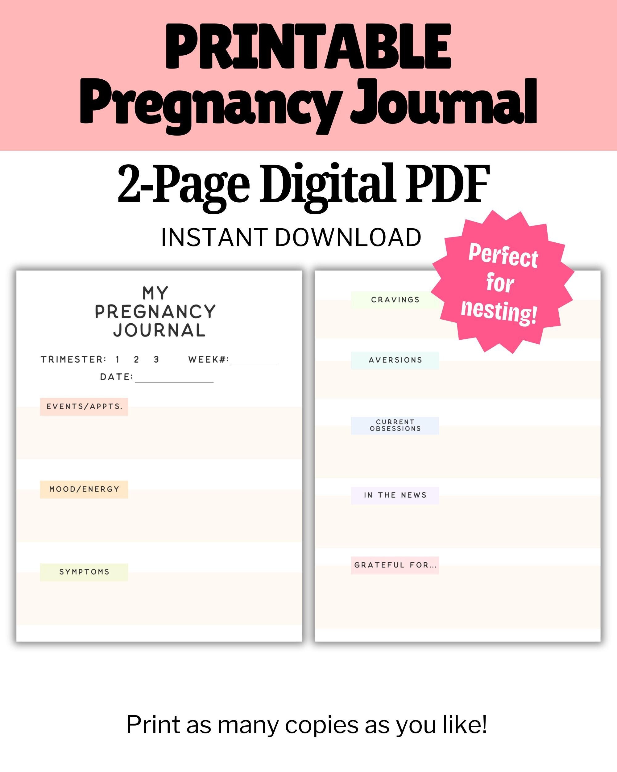 Printable Pregnancy Journal for Pregnant Moms - Etsy