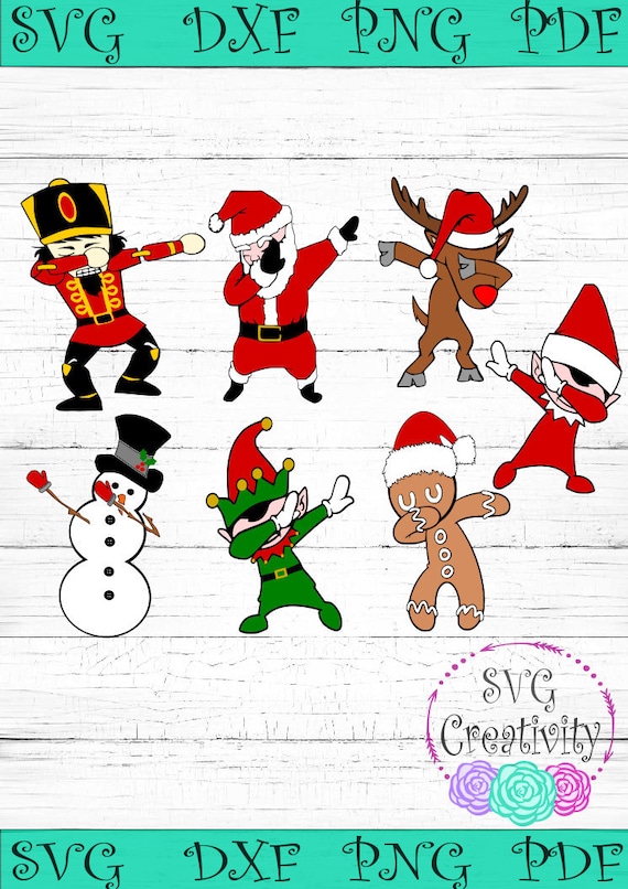 Dabbing Christmas *BUNDLE* SVG, Dabbing Christmas Characters SVG, Dabbing Christmas Friends Svg