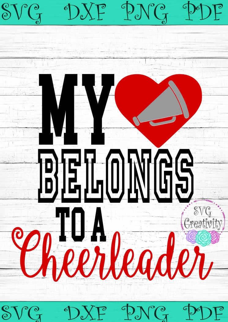 Download My Heart Belongs to a Cheerleader SVG Cheer Mom SVG | Etsy