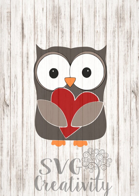 Download Valentines Day Owl Svg Owl Holding A Heart Svg Owl Love Svg Etsy