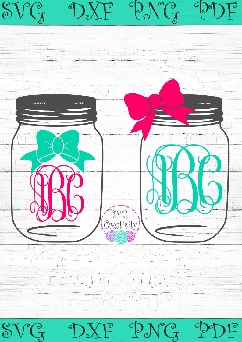 Download Mason Jar Monogram Frame SVG Mason Jar SVG Mason Jar | Etsy