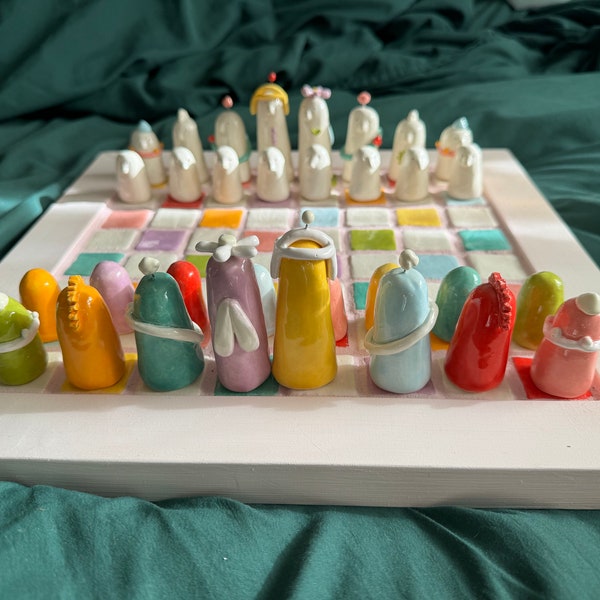 Ceramic Chess Set - Etsy