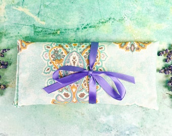 Microwaveable Eye Pillow - Lavender and Flax - Tension Relief Eye Pillow - For Yoga - Aromatherapy - Herbal Eye Pillow - Yoga Eye Pillow